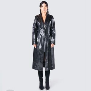 Finesse Claudia Vegan Croc Leather Coat size 3X NEW WITH TAGS FN1